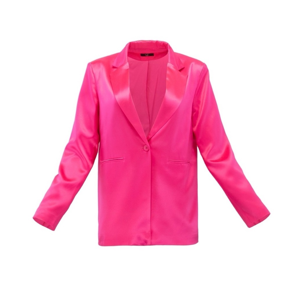 Women's Pink Satin Blazer